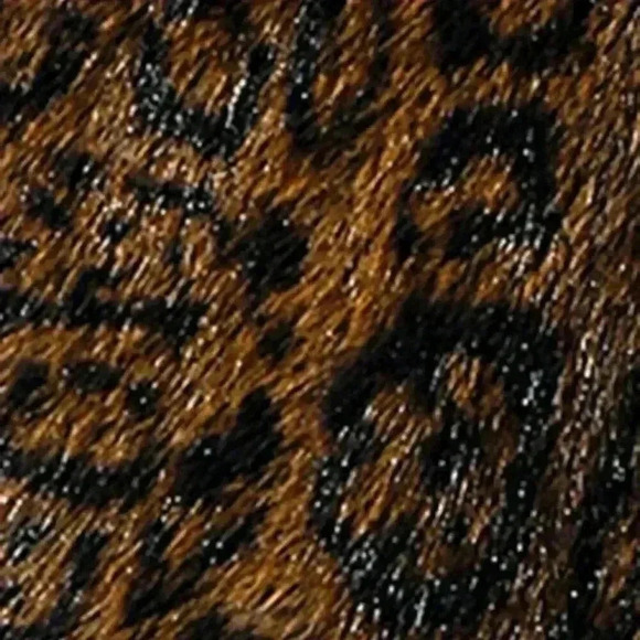 Coffee Brown Casual Women's Long Sleeve Fluffy Leopard Print Button Coat - Picture 8 of 8